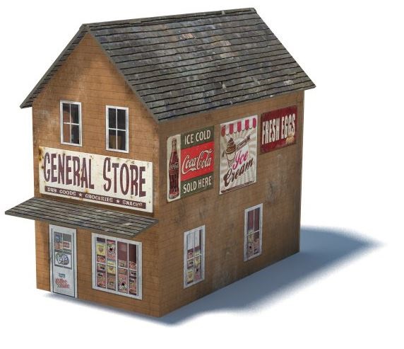 ho scale cardstock buildings