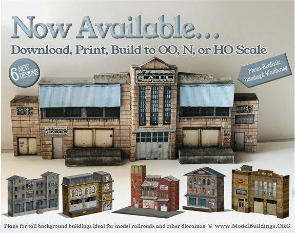 N scale backdrop shop buildings