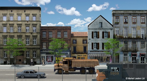 model railroad town scenery