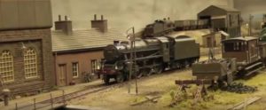 steam locomotive engine at model train show