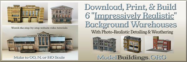 6 scale model plans railway backkdrop buildings